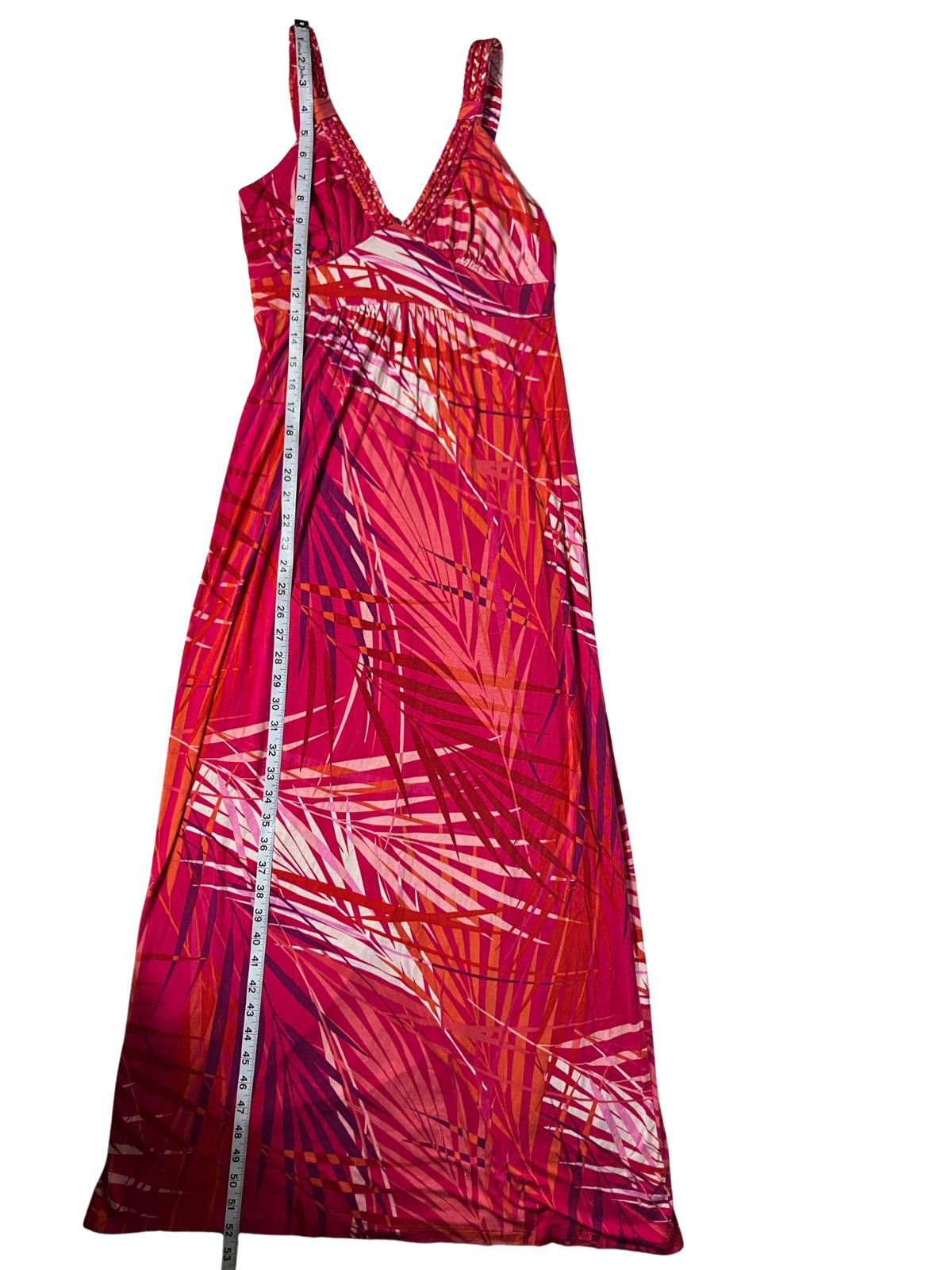 Neiman Marcus Neiman Marcus Pink Tropical Maxi Dress M Sleeveless Size M / US 6-8 / IT 42-44 - 5 Thumbnail