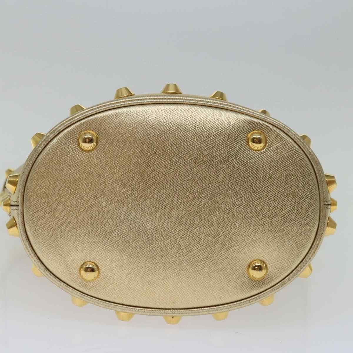 Prada Prada Saffiano Gold Leather Handbag Size ONE SIZE - 4 Thumbnail