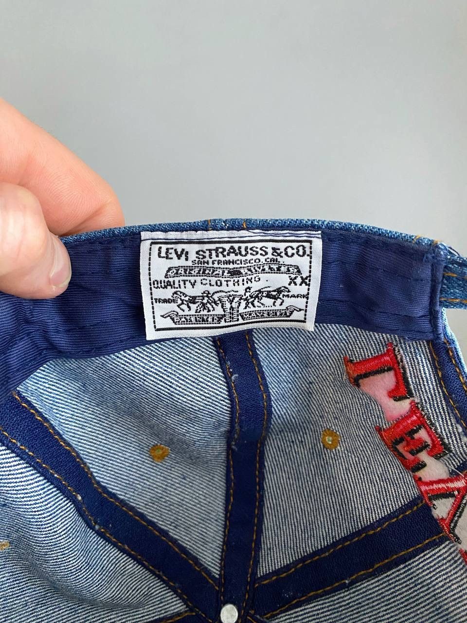 Levi's Vintage Clothing × Vintage Levi's 90s Vintage Denim Blue Cap "American Legend" Size ONE SIZE - 12 Thumbnail