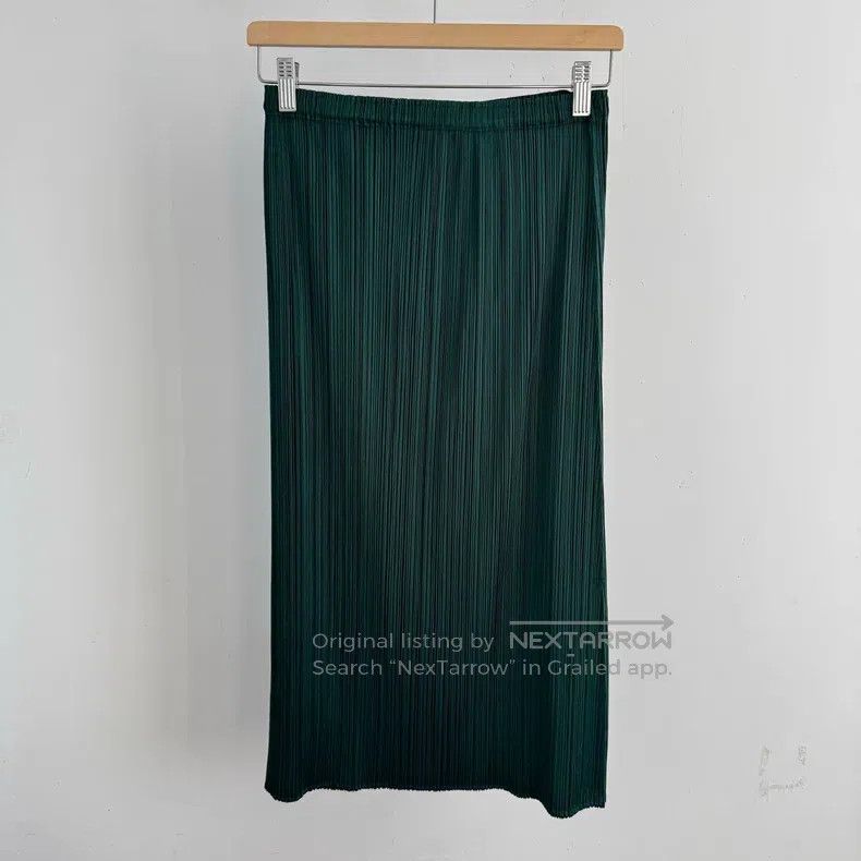 Issey Miyake Issey Miyake size:1 Green Midi Skirt Size 22" - 1 Thumbnail