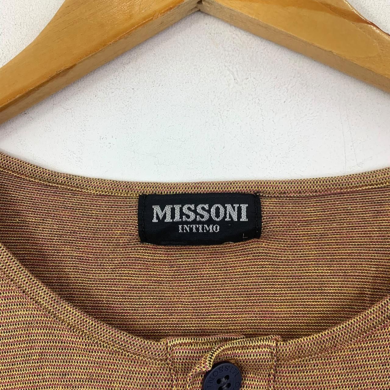 Vintage Vintage MISSONI INTIMO Collection Henley Tee Shirt Size L / US 10 / IT 46 - 3 Thumbnail