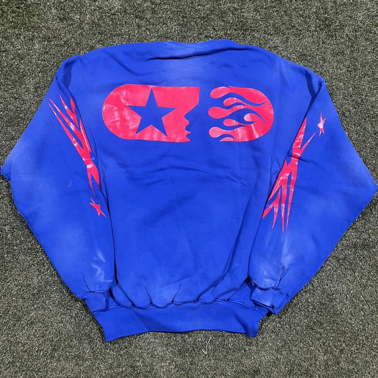 HELLSTAR Hellstar Sports CrewNeck Blue/Red Sz Medium | Grailed