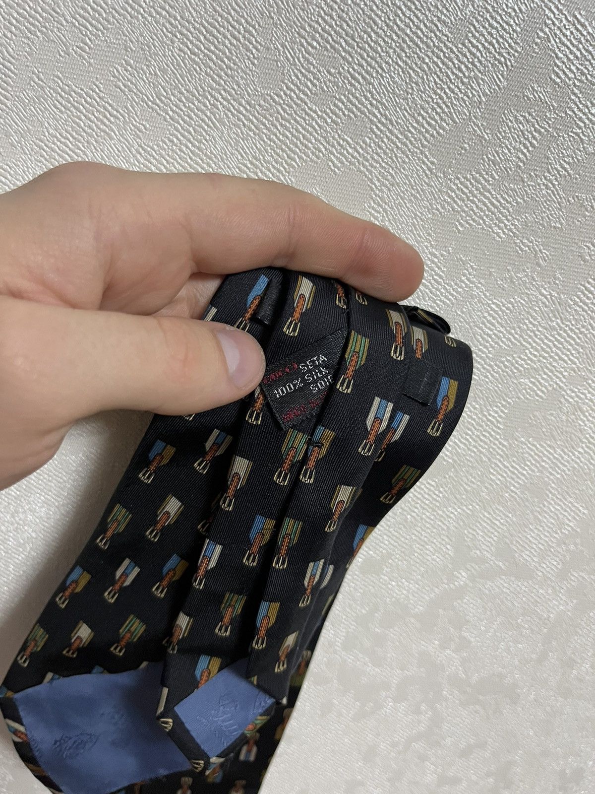 Gucci Gucci GG Vintage 80s Silk Monogrammed Tie Size ONE SIZE - 3 Thumbnail