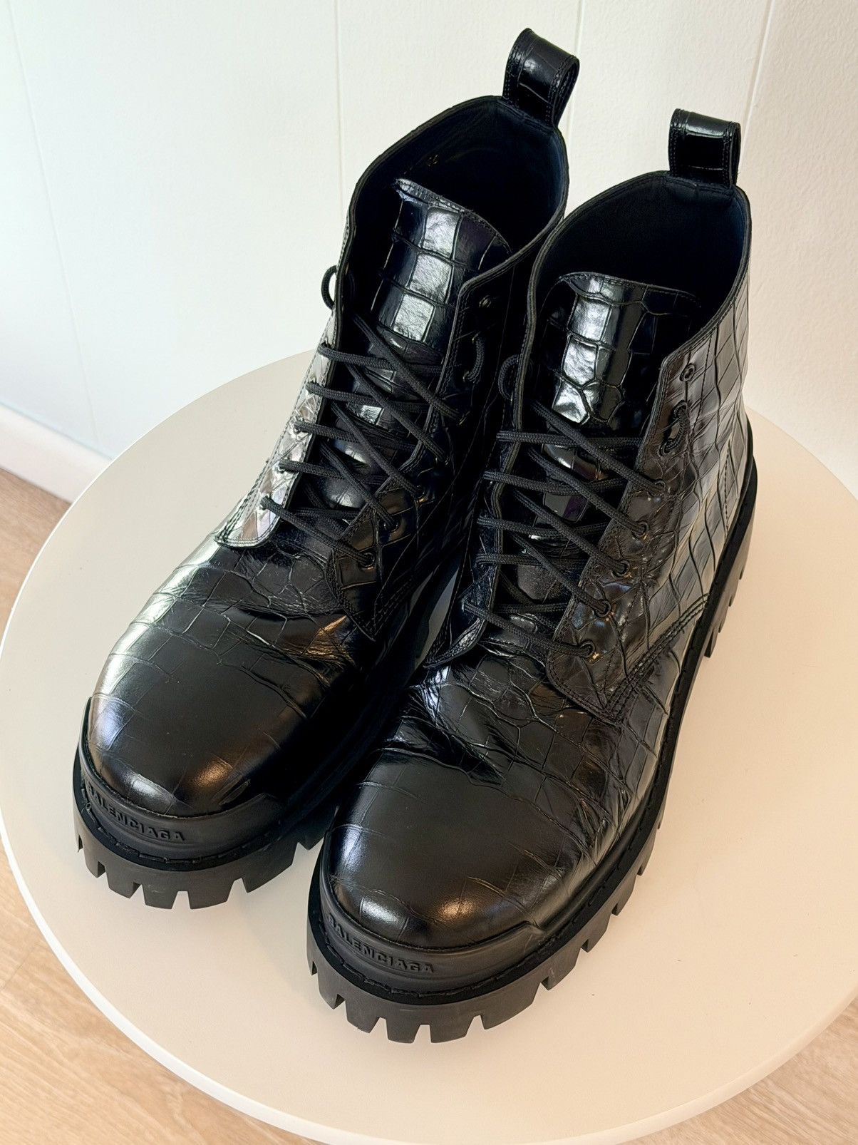 Balenciaga BALENCIAGA Strike Boot — Black Crocco Print - Men’s EU 46 Size US 13 / EU 46 - 3 Thumbnail