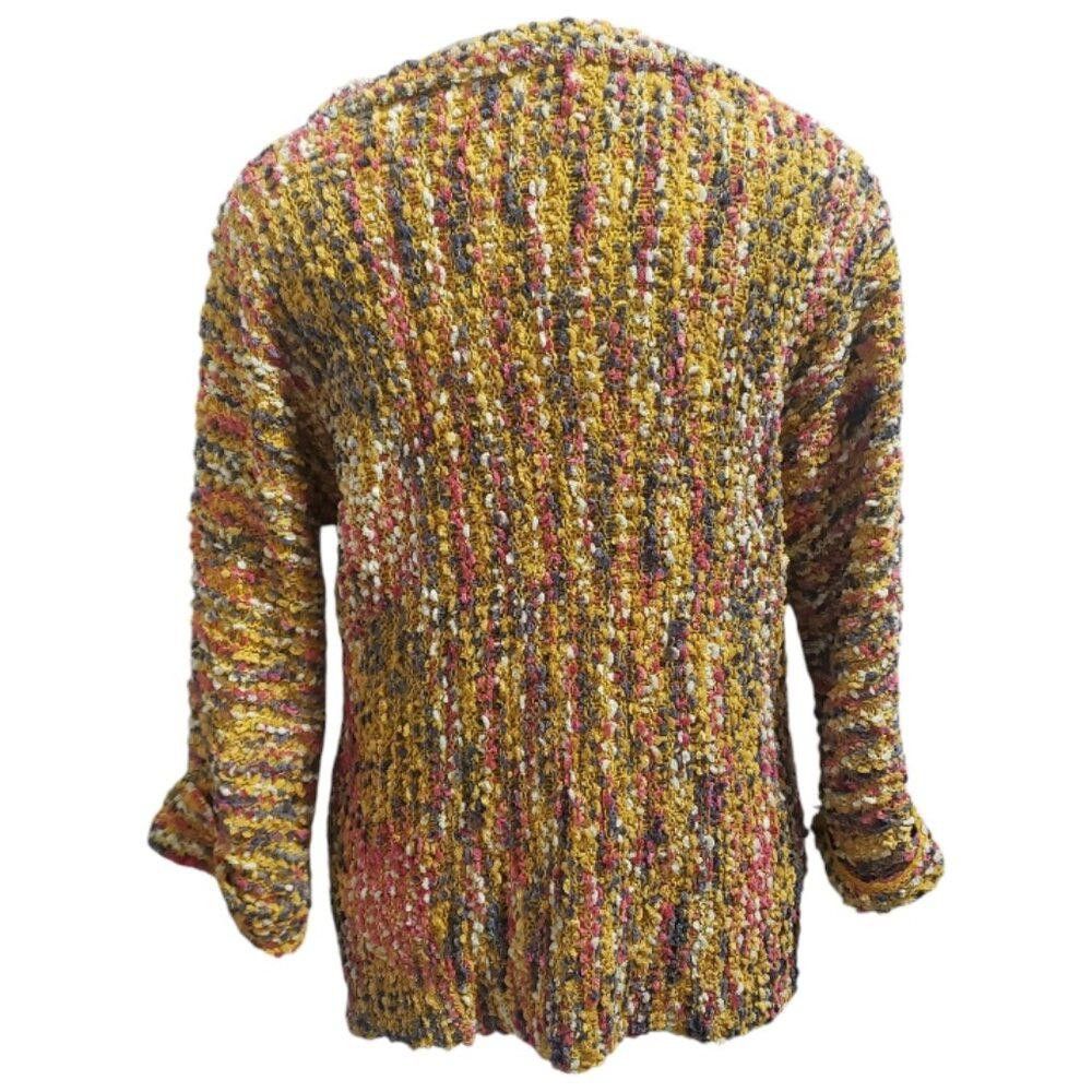 Designer CT1916 Ethyl Yellow & Gray V-neck Sweater S Size S / US 4 / IT 40 - 4 Thumbnail