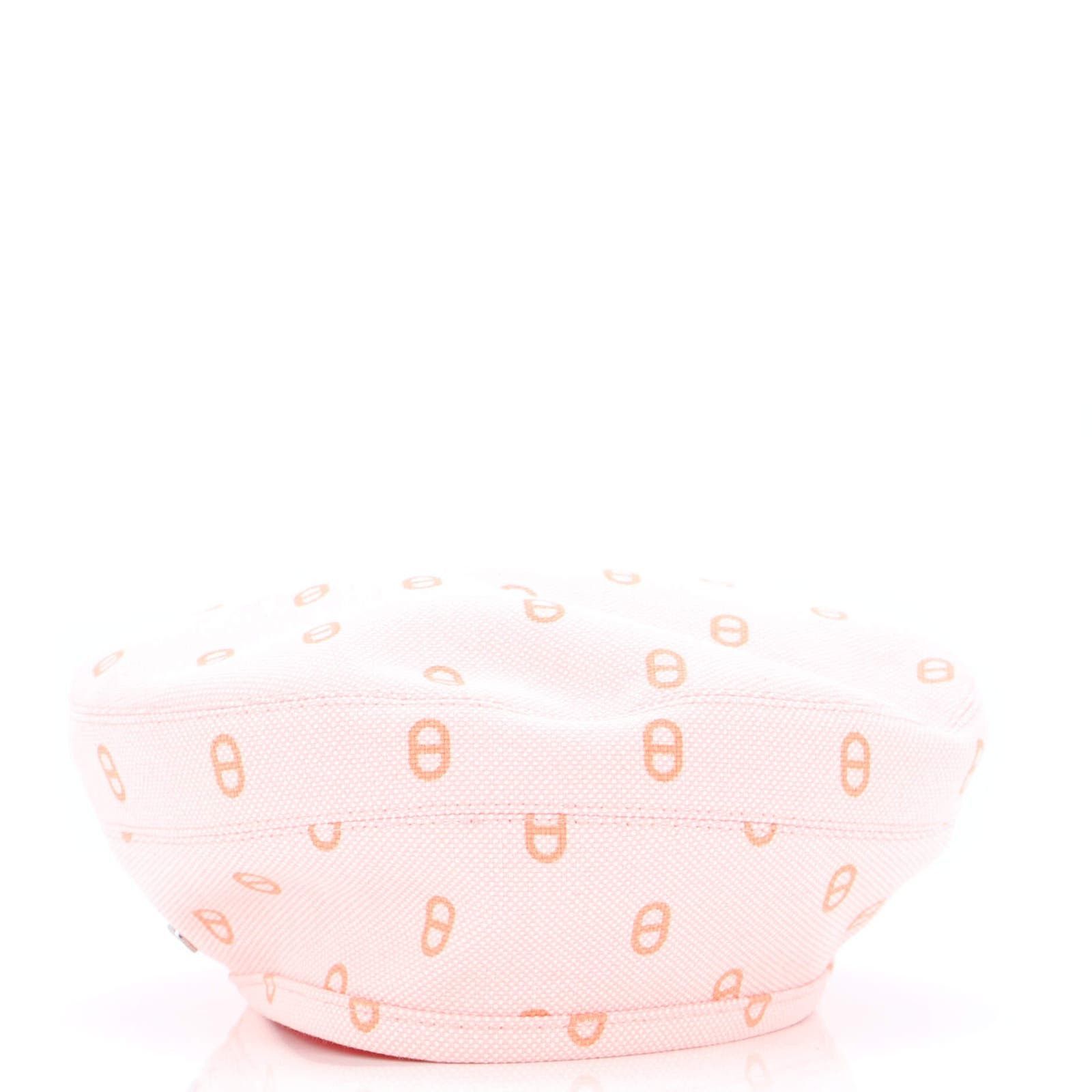 image of Hermes Saint-Honore Chaine D'ancre Beret Printed Canvas None in Pink, Women's