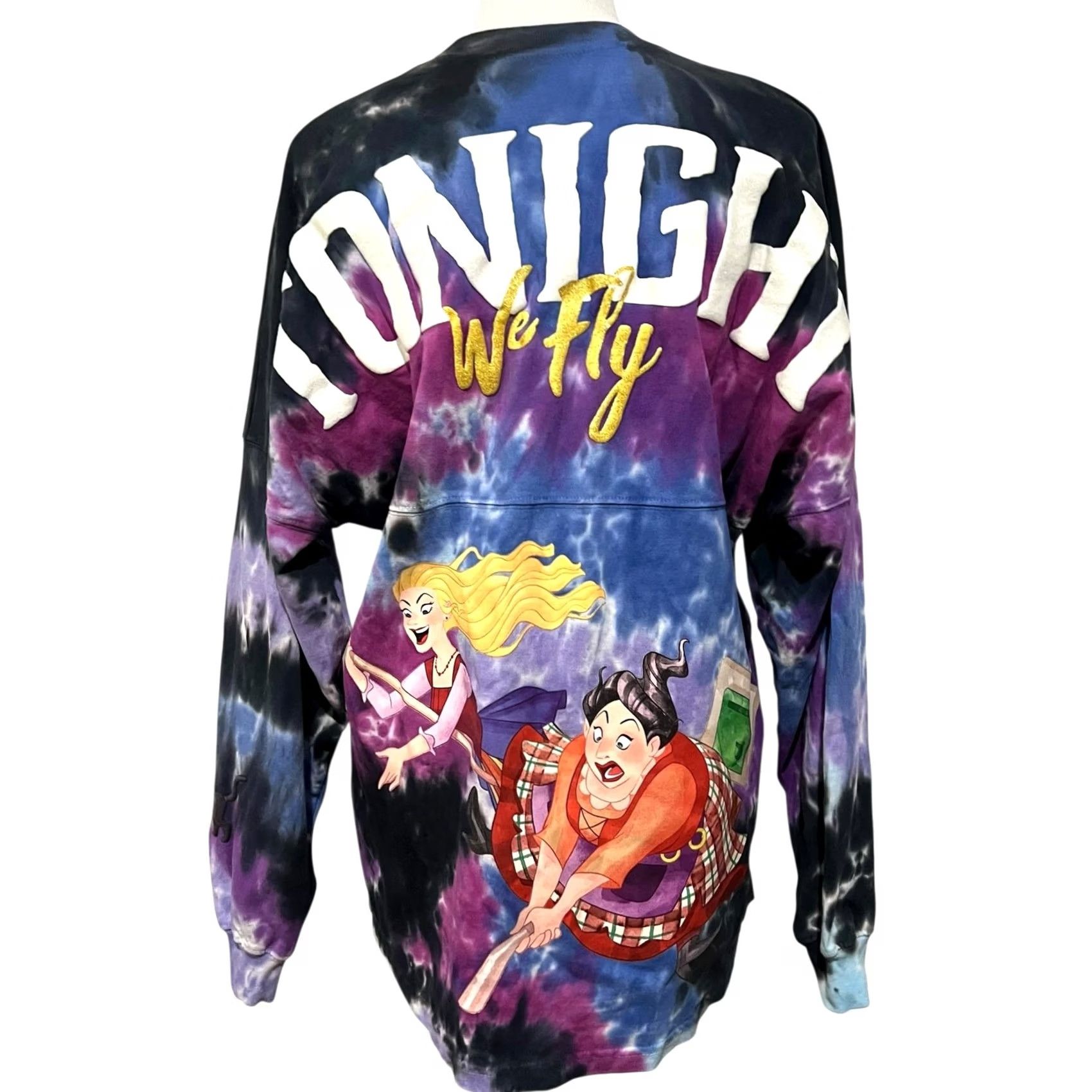 Disney Disney Spirit Jersey Hocus Pocus Sanderson Sisters Tonight We Fly Adult Size S T-Shirt Long Sleeve Crew Neck Tie Dye Multicolor Womens S Size S / US 4 / IT 40 - 3 Thumbnail