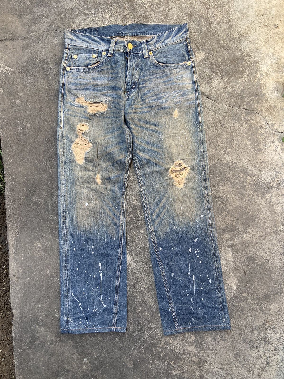 Denim & Co. Denim Craft Splash paint distressed denim Size US 32 / EU 48 - 3 Thumbnail