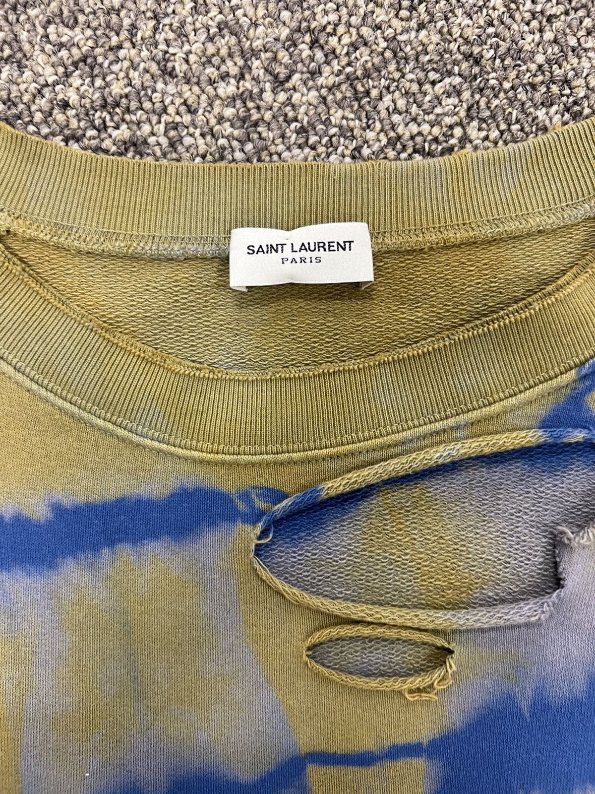 Saint Laurent Paris Saint Laurent tie dye crewneck Size US L / EU 52-54 / 3 - 4 Thumbnail