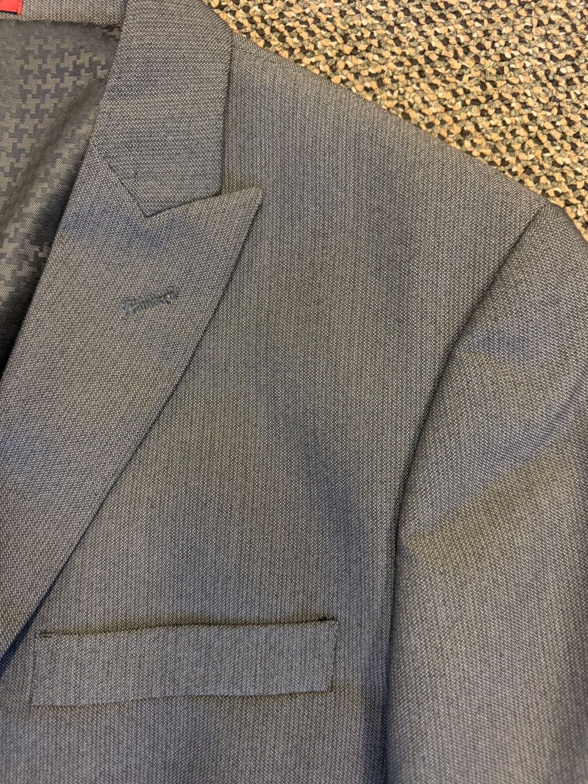 John Varvatos John Varvatos Star USA Peak Lapel Suit Jacket in Grey 44R Size 44R - 3 Thumbnail