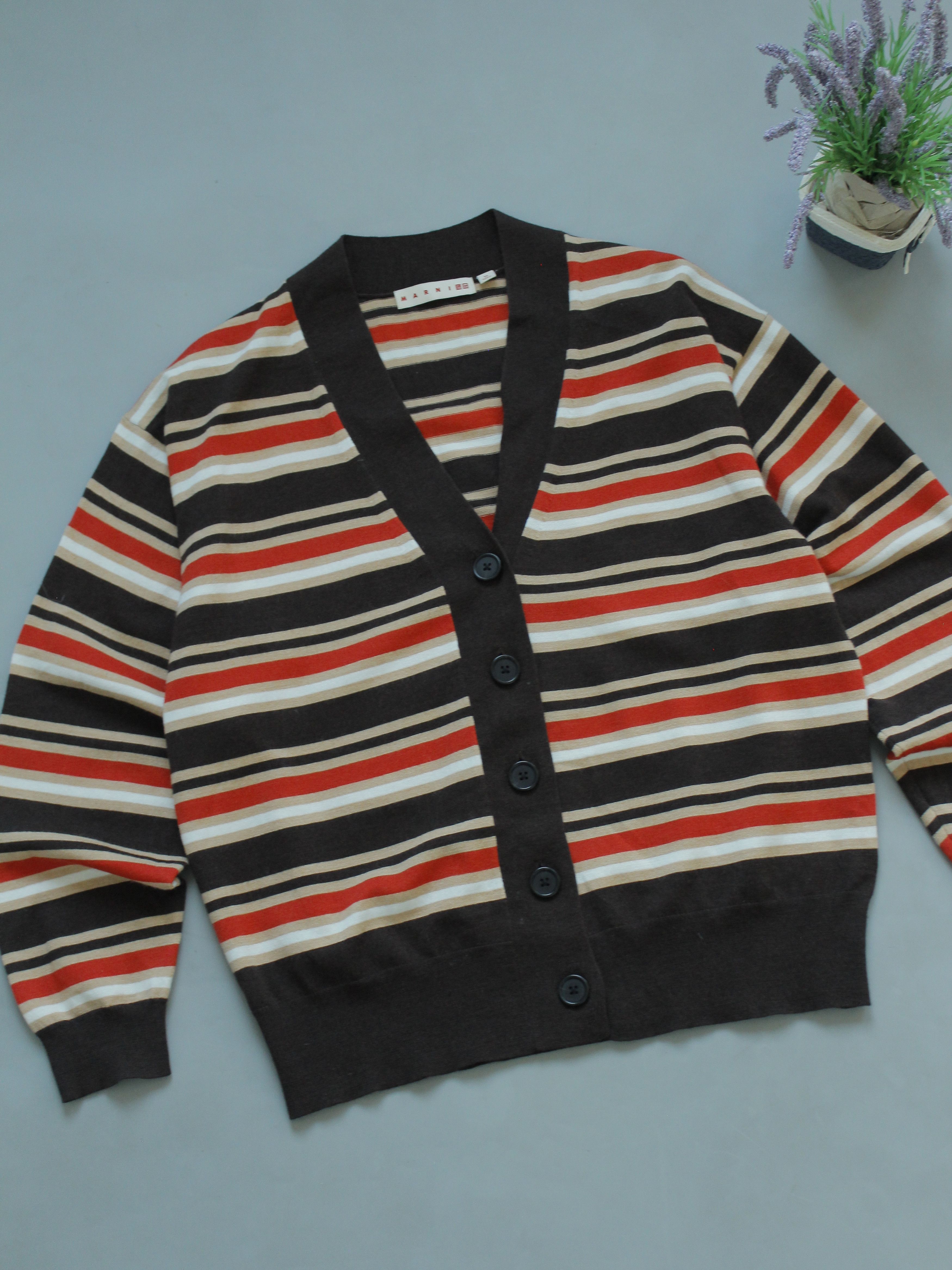 Marni × Uniqlo MARNI x Uniqlo Womens Wool Cardigan Striped Sweater Buttons Size XS / US 0-2 / IT 36-38 - 2 Thumbnail
