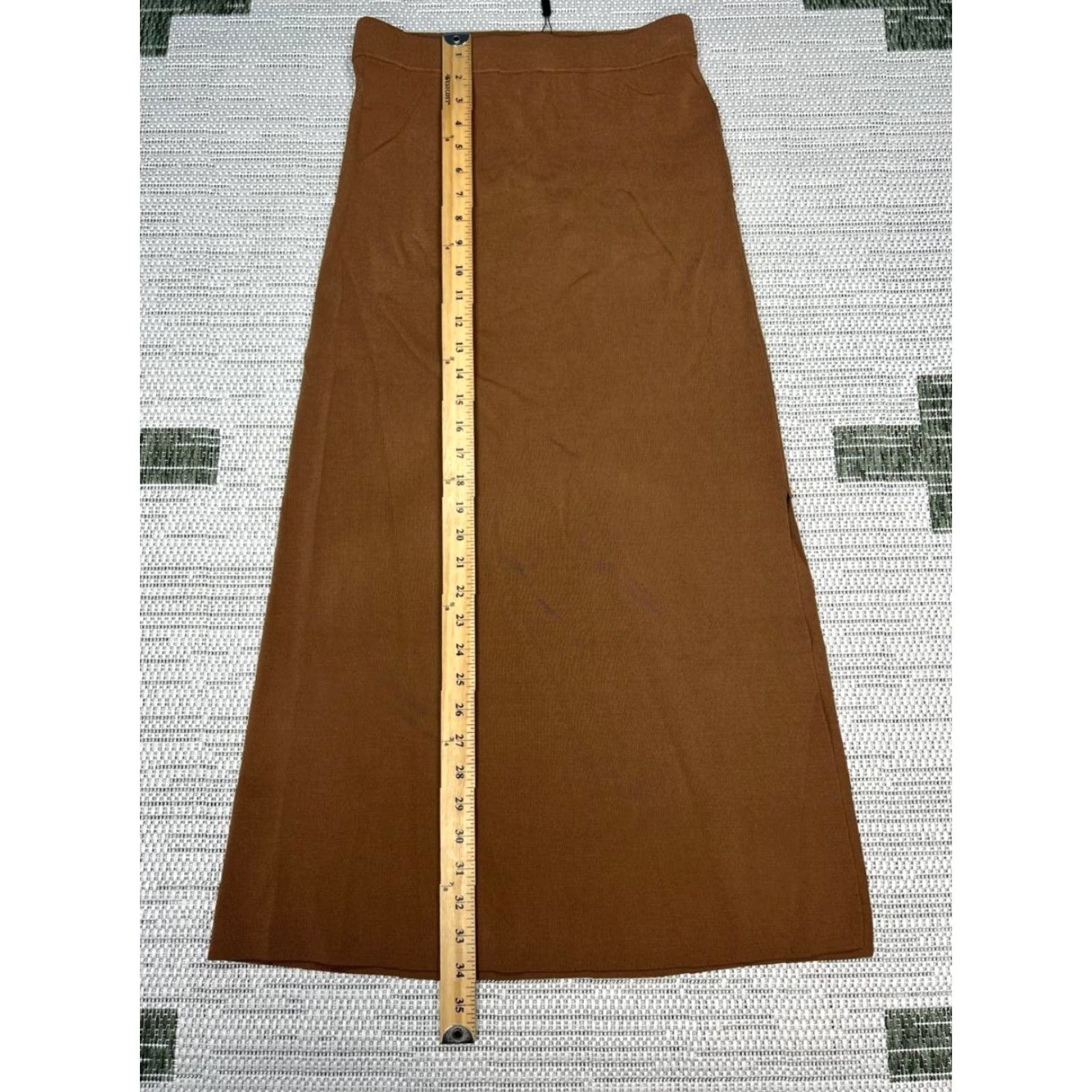 Rails Rails Skirt Womens Small Brown A-Line Knit Midi Elastic Waist Stretch Side Slit Shirt? Size 28" / US 6 / IT 42 - 4 Thumbnail