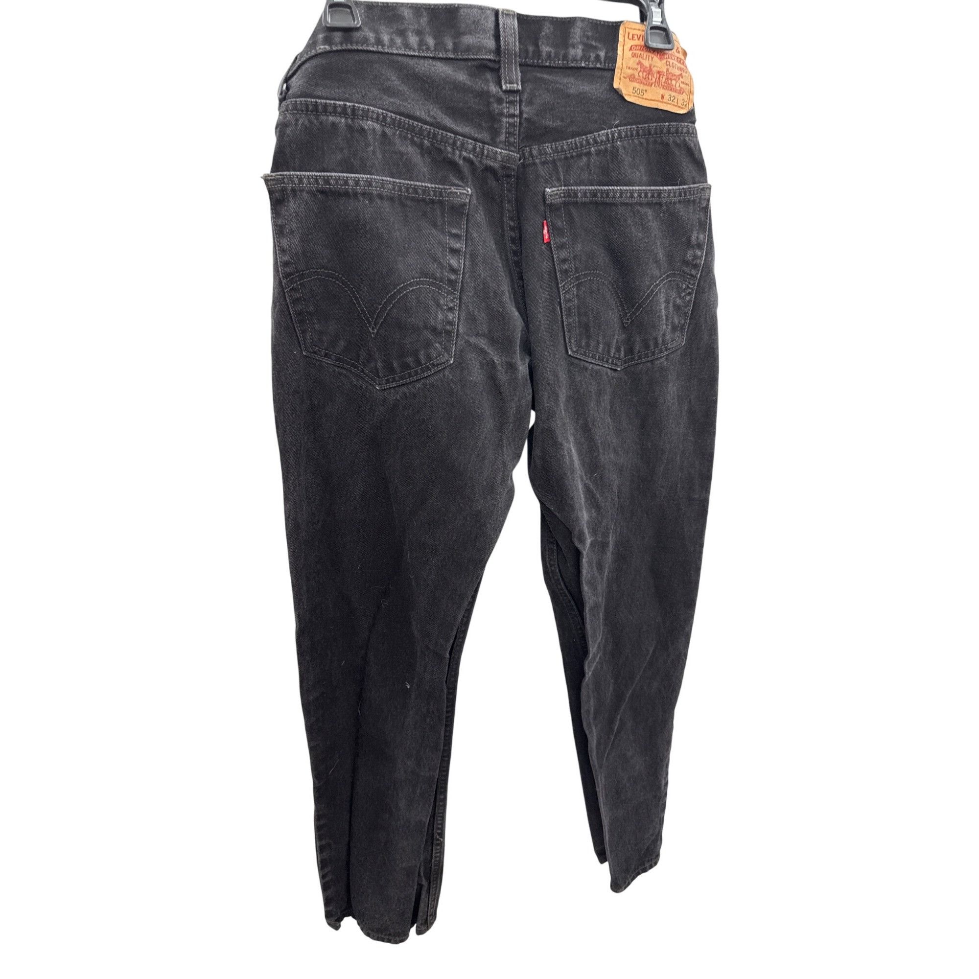 Levi's Levis Mens 505 Regular Fit Black Denim Jeans W32 L32 SKU 822 Size US 32 / EU 48 - 11 Thumbnail