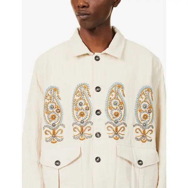 Kartik Research o1tko10426 Ranthambore Embroidered Jacket in Ivory Size US S / EU 44-46 / 1 - 5 Thumbnail