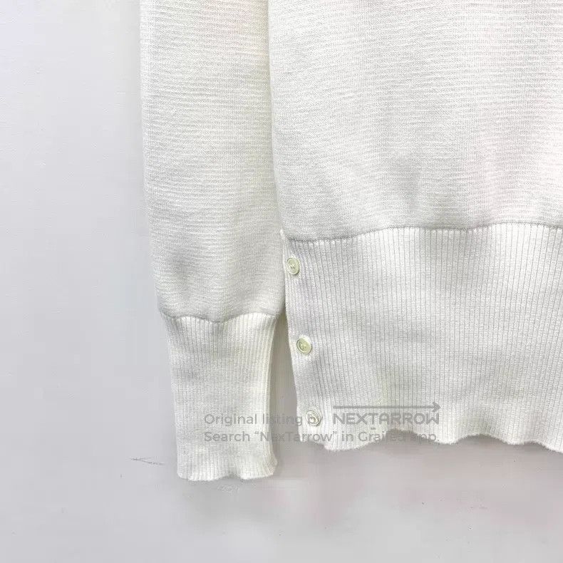 Thom Browne Thom Browne White Classic Four Bar Cotton Round Neck Long Size US XXS / EU 40 - 4 Thumbnail
