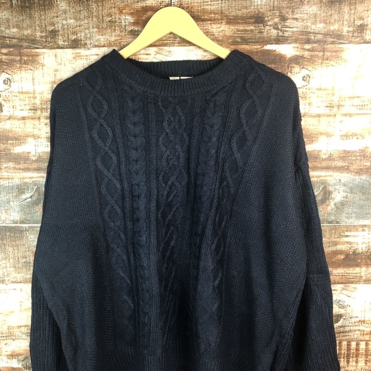 GU × Homespun Knitwear × Japanese Brand GU japan Dark Blue cable Knitwear #A1903 Size L / US 10 / IT 46 - 5 Thumbnail