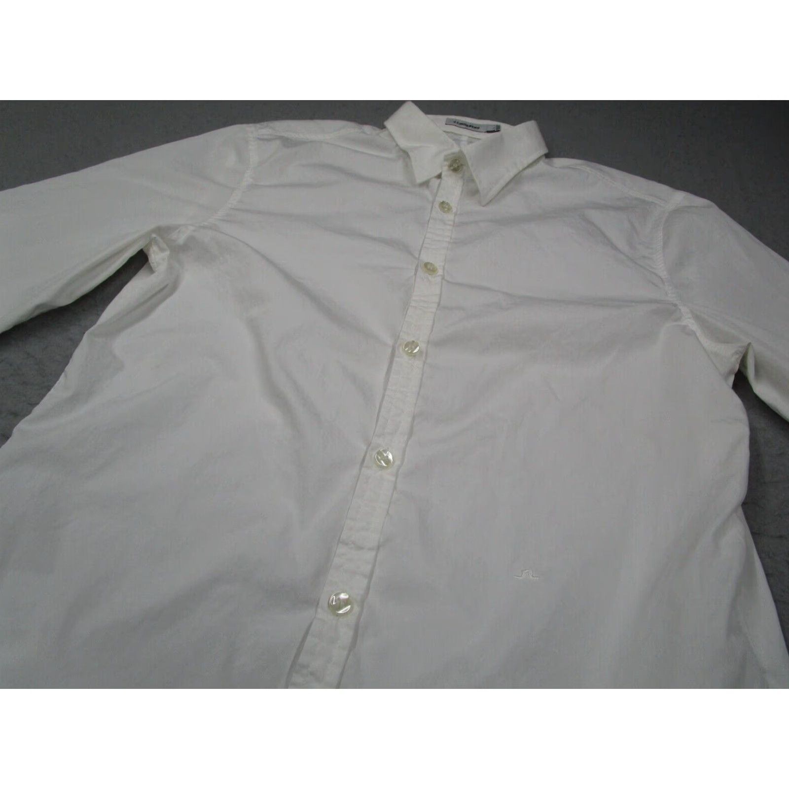 J.Lindeberg J Lindeberg Mens Large White Long Sleeve Button Up Cotton Shirt Size US L / EU 52-54 / 3 - 2 Thumbnail