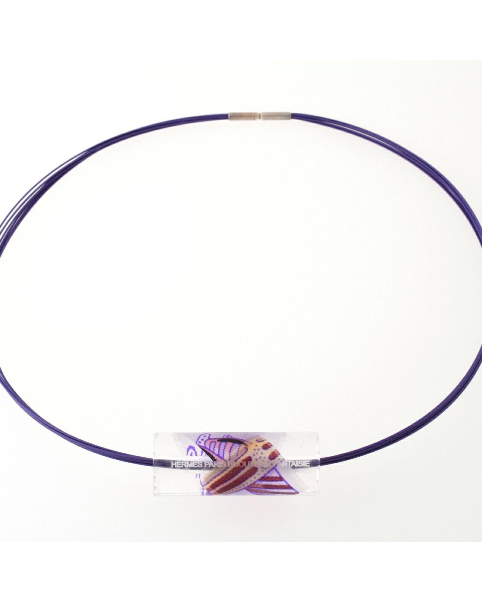image of Hermes Modern Resin And Silver Choker Necklace in Purple, Women's