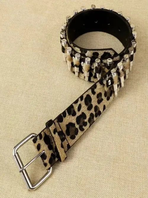 Other Mibuki x Hori 120 cmLeopard print bullet PU Leather belt Size ONE SIZE - 5 Thumbnail