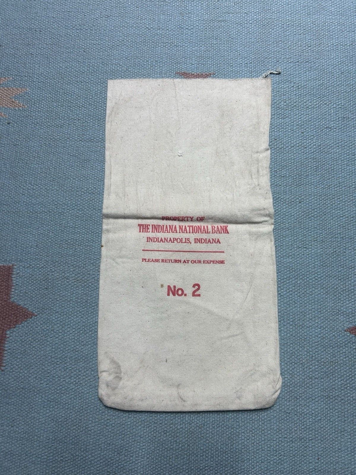 Vintage Vtg canvas bank money coin deposit bag Indiana national bank Size ONE SIZE - 1 Thumbnail