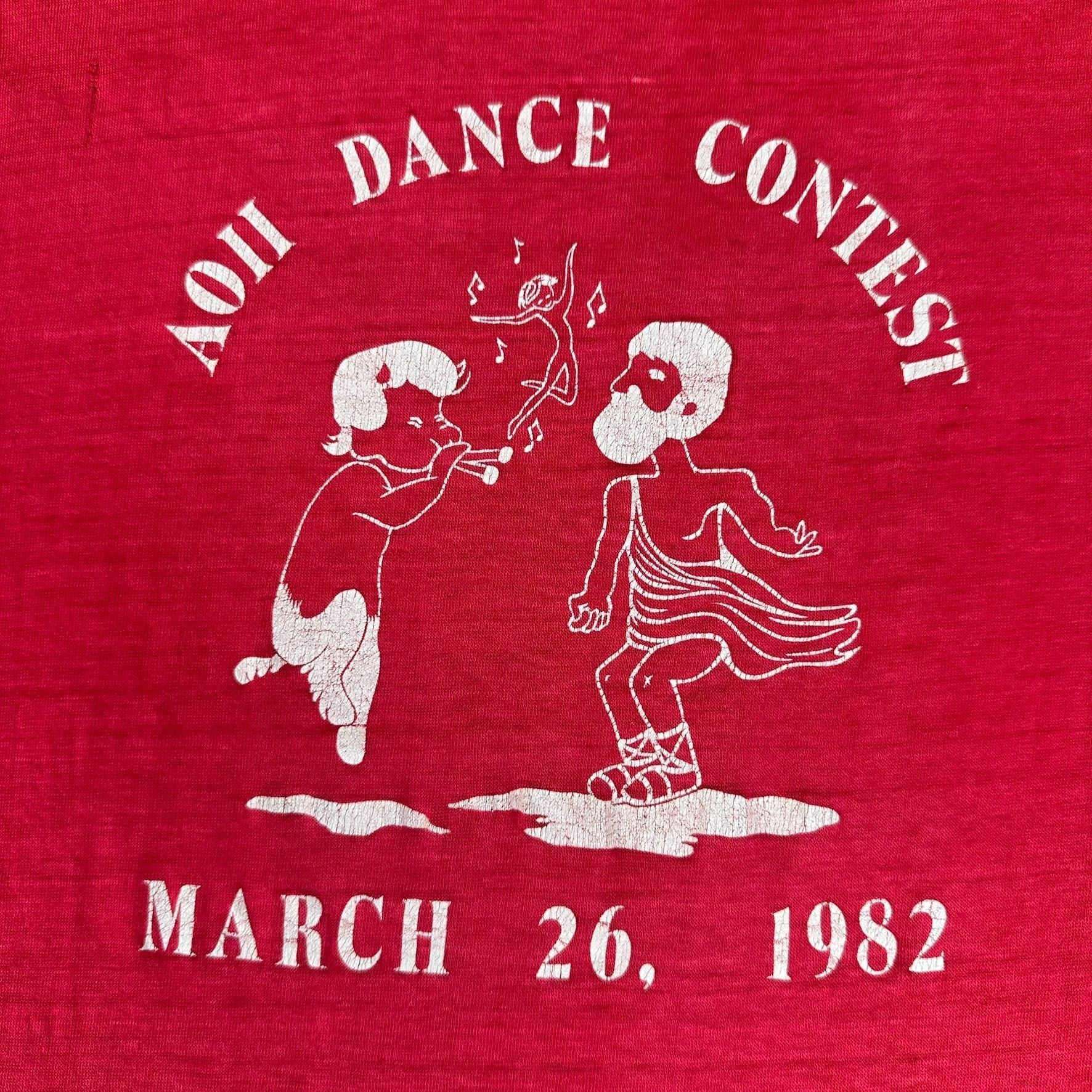 Vintage Vintage 80s AOII Sorority Dance Contest T-Shirt Red S/M Sing Size US M / EU 48-50 / 2 - 2 Thumbnail
