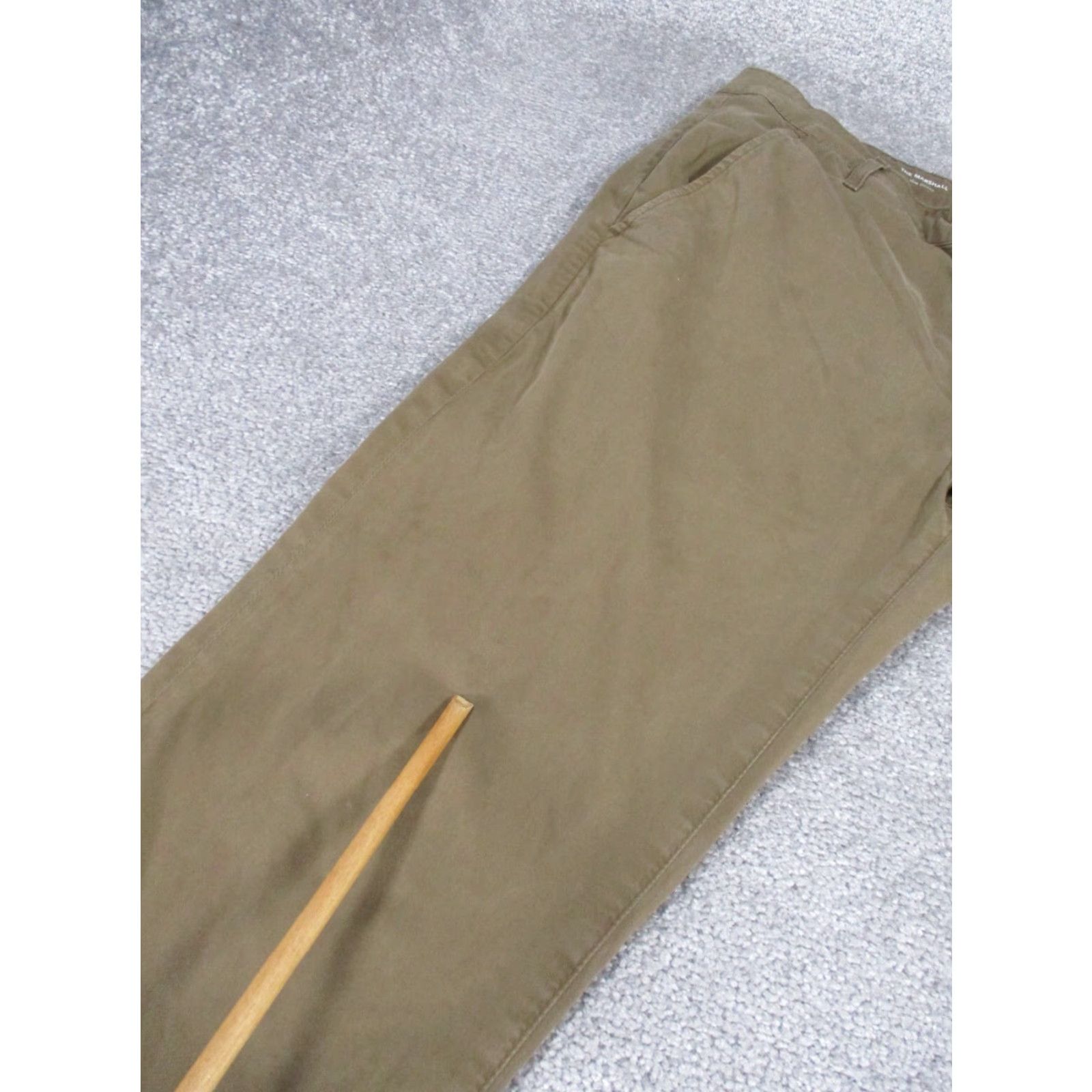 Vintage AG Adriano Goldschmied Pants Slim Chino Men 34 Tan Brown Adult Regular 30 In Front Flat Front Knit Fabric City Logo Preppy Used Mens Size US 34 / EU 50 - 3 Thumbnail