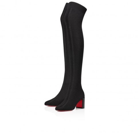 Christian Louboutin o1s1wg110225 Thightboots Mesh And Calf Leather in Black Size US 10 / IT 40 - 1 Thumbnail
