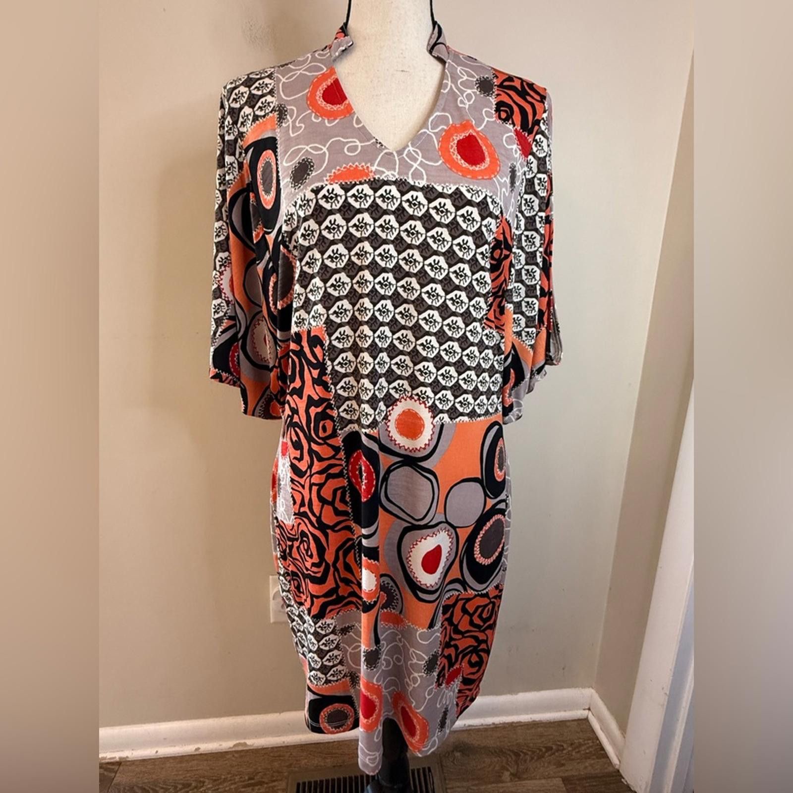Other Evolution by Cyrus patchwork midi dress gray orange black M Size M / US 6-8 / IT 42-44 - 1 Thumbnail
