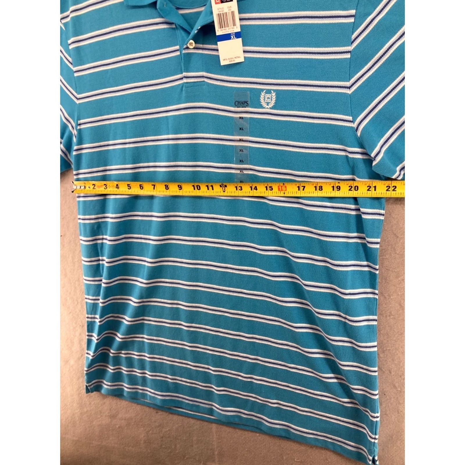 Chaps Chaps Polo Shirt XL Striped Blue Logo Golf NWT Mens Shirt Size US XL / EU 56 / 4 - 2 Thumbnail