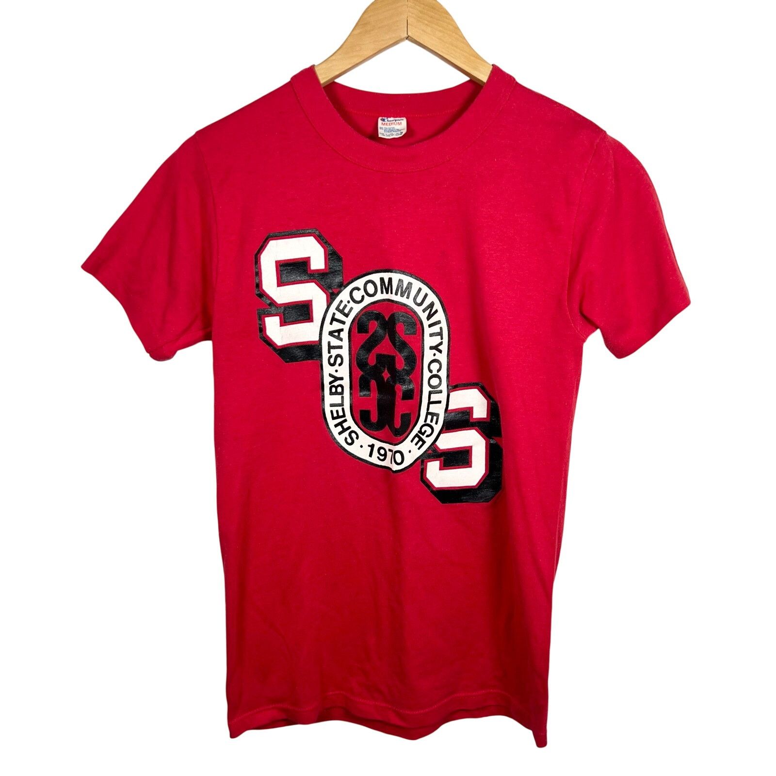Champion Vintage 70's Champion Red Shelby State College Shirt Size US M / EU 48-50 / 2 - 1 Thumbnail