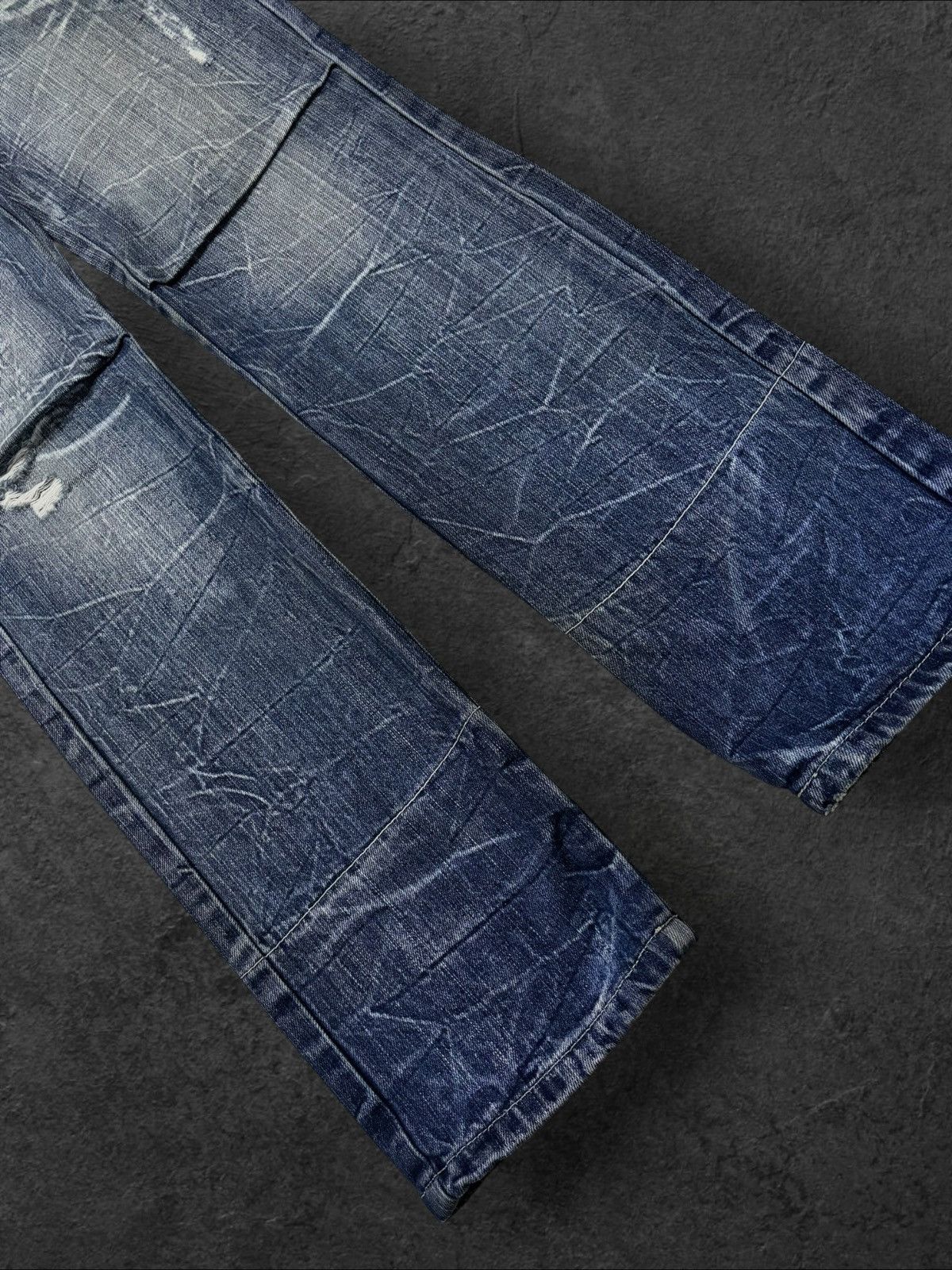 PPFM Grunge Japan Roddle Double Waist Strike Faded Distress Jeans Size US 30 / EU 46 - 5 Thumbnail