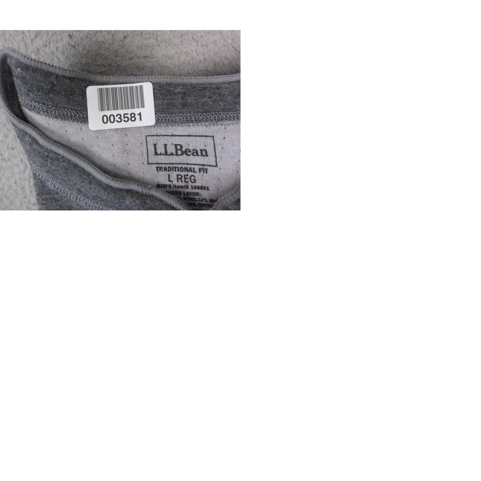 Vintage LL Bean Shirt Mens L Gray Two Layer River Drivers Henley Wool Cotton Regular Long Sleeve Thermal Pattern Solid 90s Outdoor Mens Size US L / EU 52-54 / 3 - 9 Thumbnail