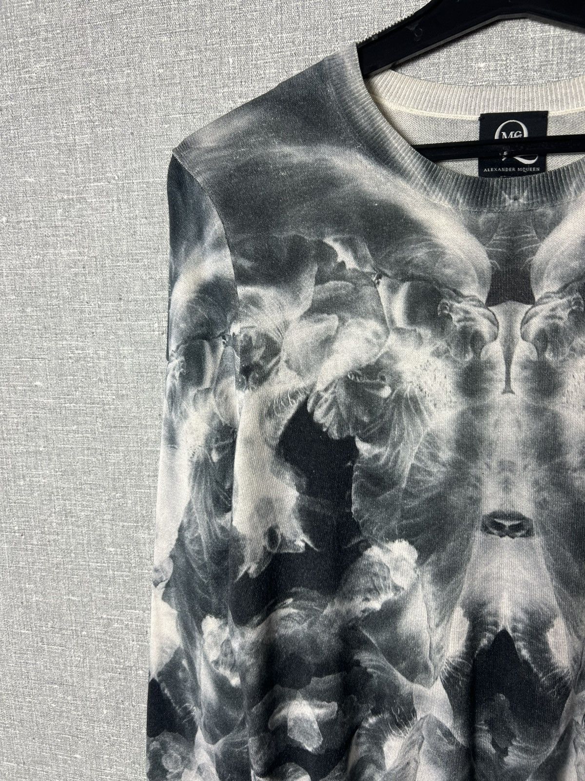 Alexander McQueen Alexander McQueen Trompe L’Oeil All Over Print Silk Sweater Size L / US 10 / IT 46 - 3 Thumbnail