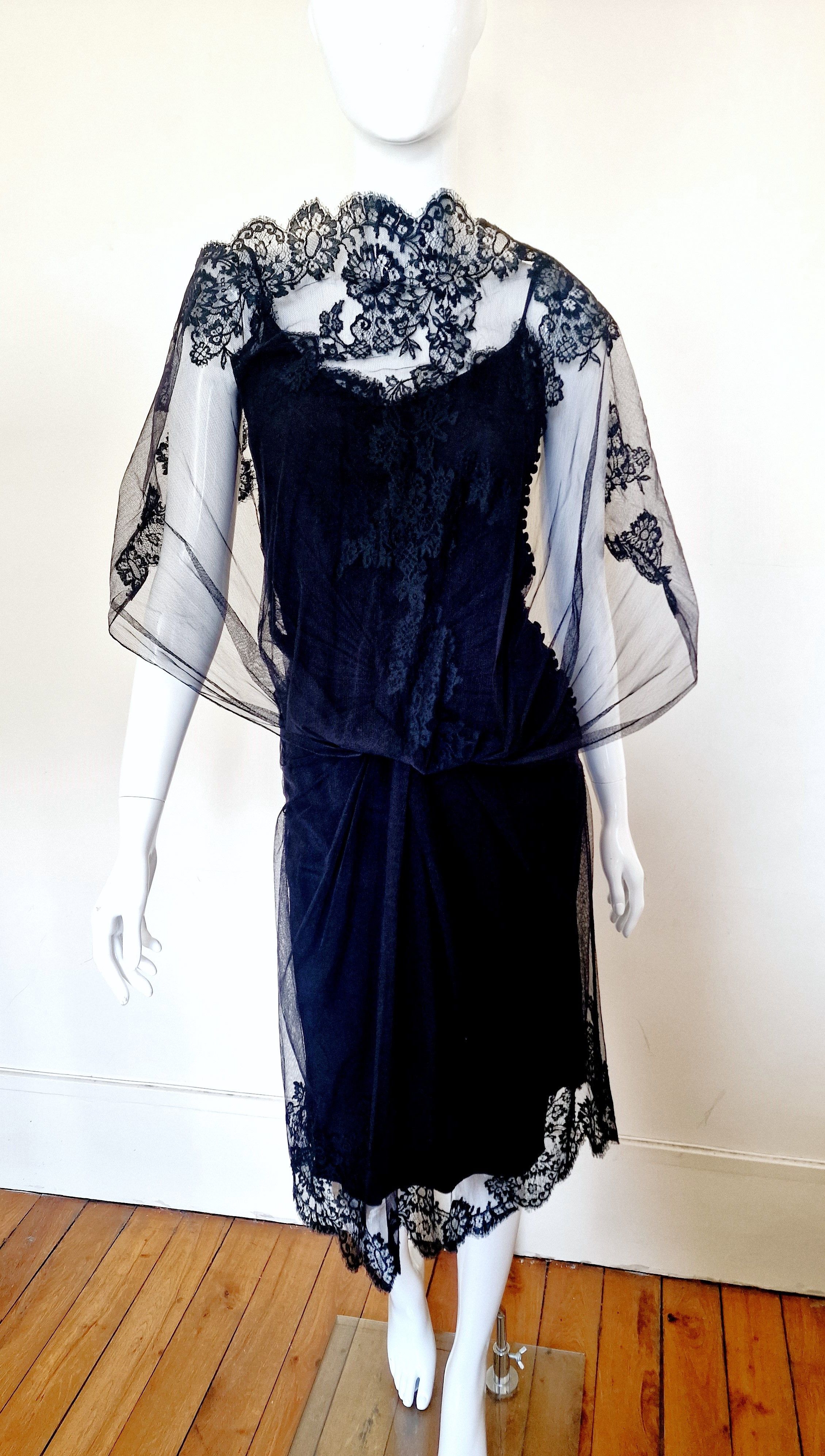 Dior Christian Dior S/S 2008 John Galliano Lace Veil Dress Size S / US 4 / IT 40 - 4 Thumbnail
