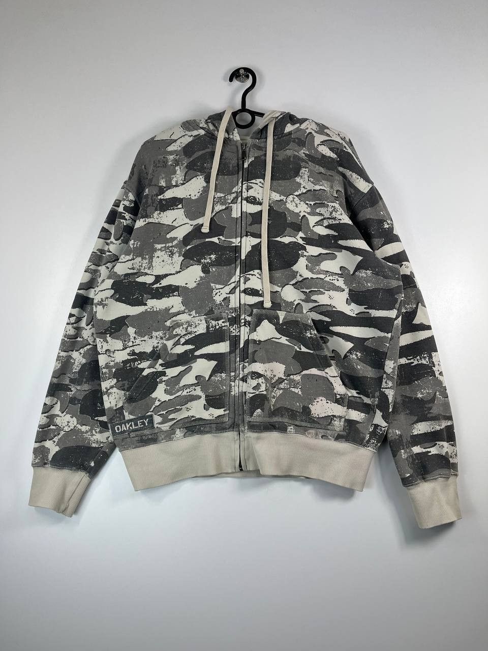 Oakley Camo Hoodie Sweatshirt Grey Mens Size M
