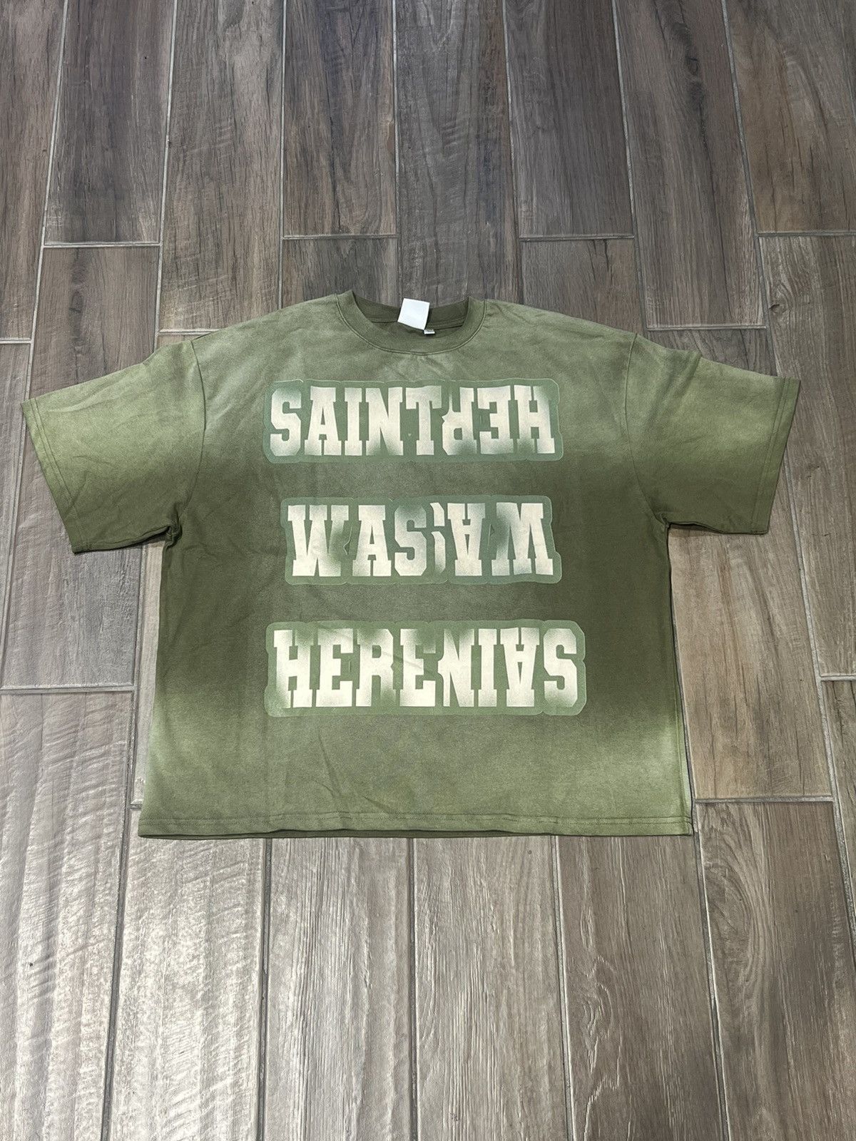 Saint Vanity SAINT VANITY “SAINT WAS HERE” TEE - SIZE SMALL - (GREEN) Size US S / EU 44-46 / 1 - 1 Thumbnail
