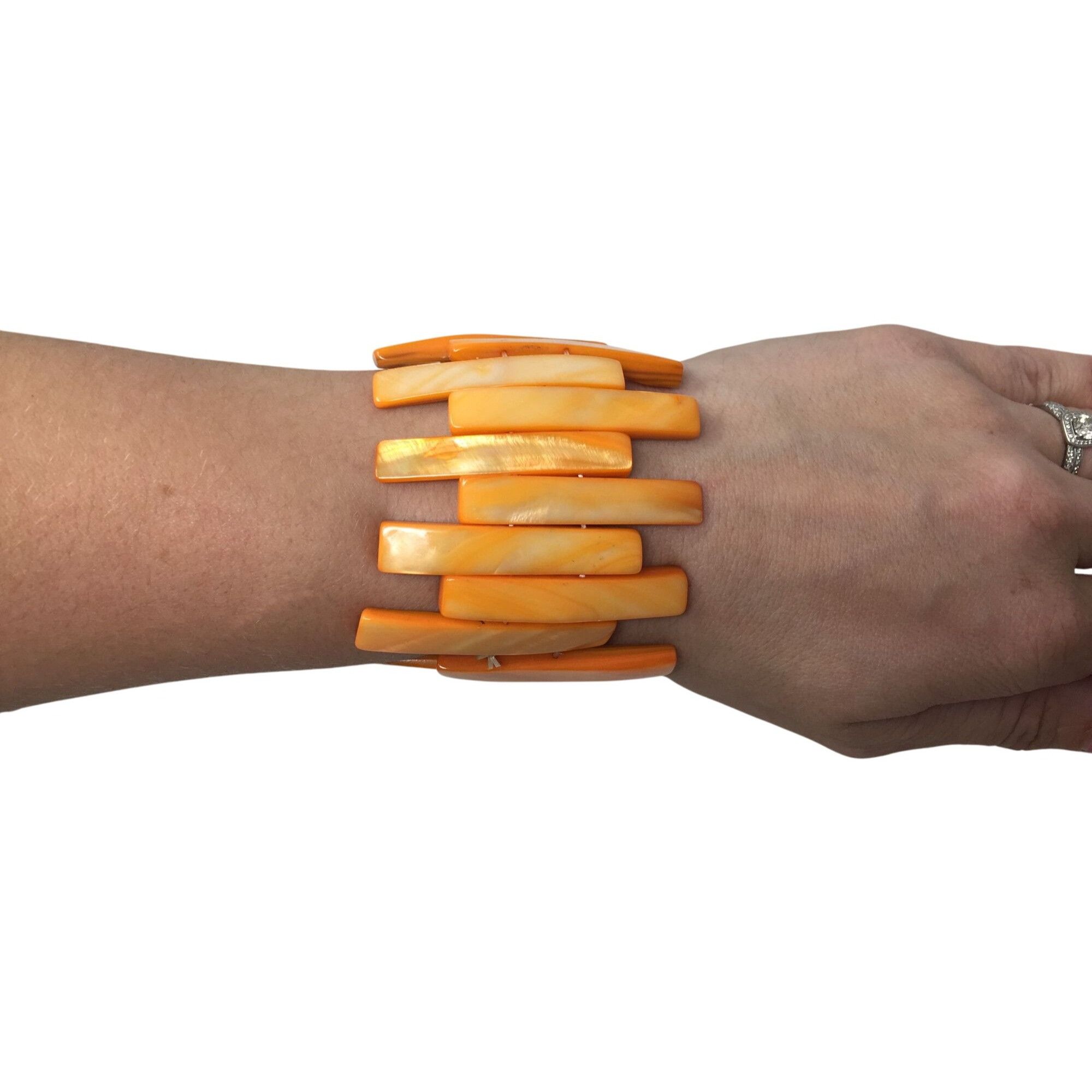 Other Women's Stretchy Chunky Orange Bracelet Size ONE SIZE - 1 Thumbnail