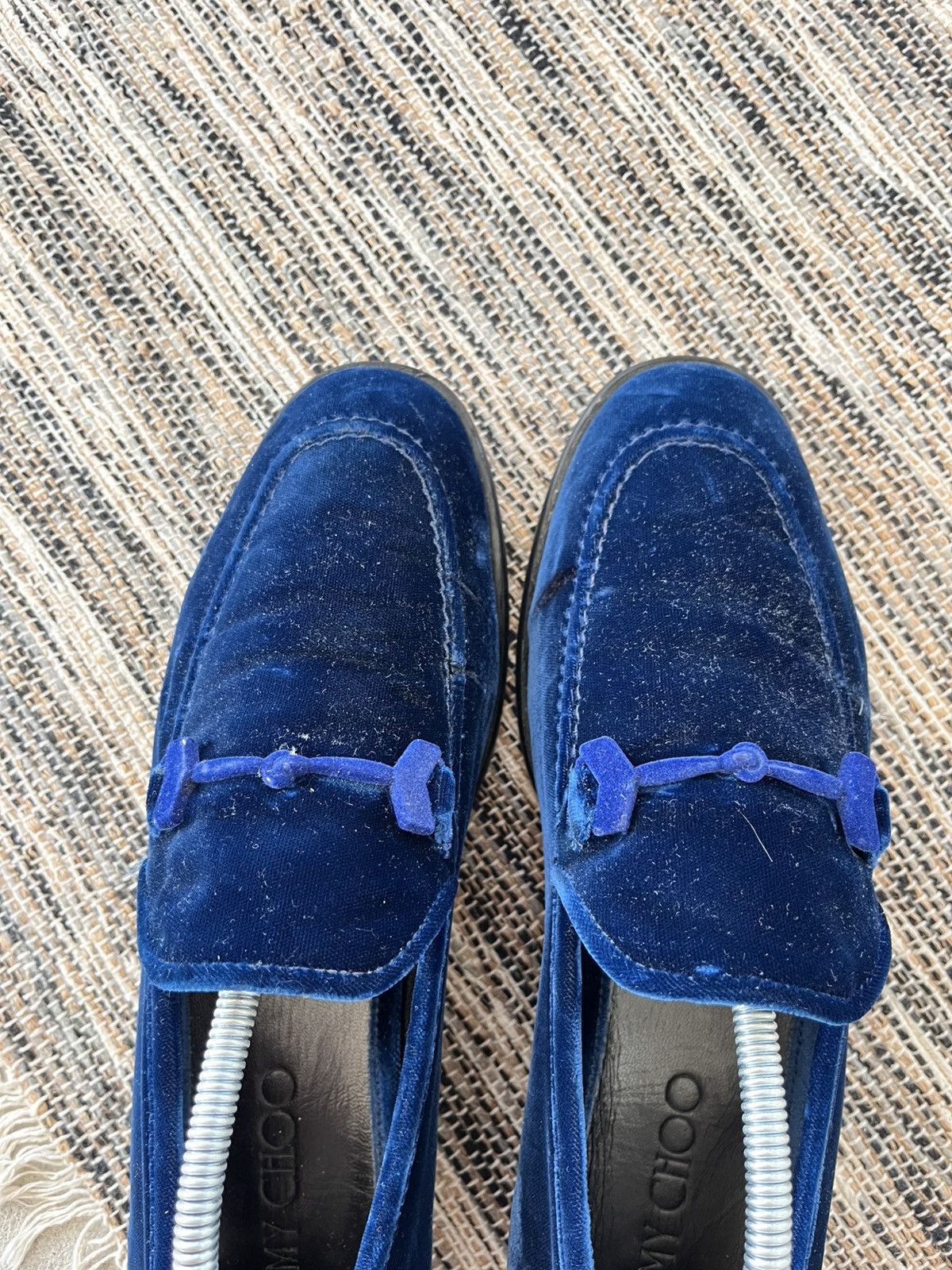 Jimmy Choo Jimmy Choo Loafers Slip-ons Velvet Blue Luxury Y2K Designer Size US 9 / EU 42 - 10 Thumbnail