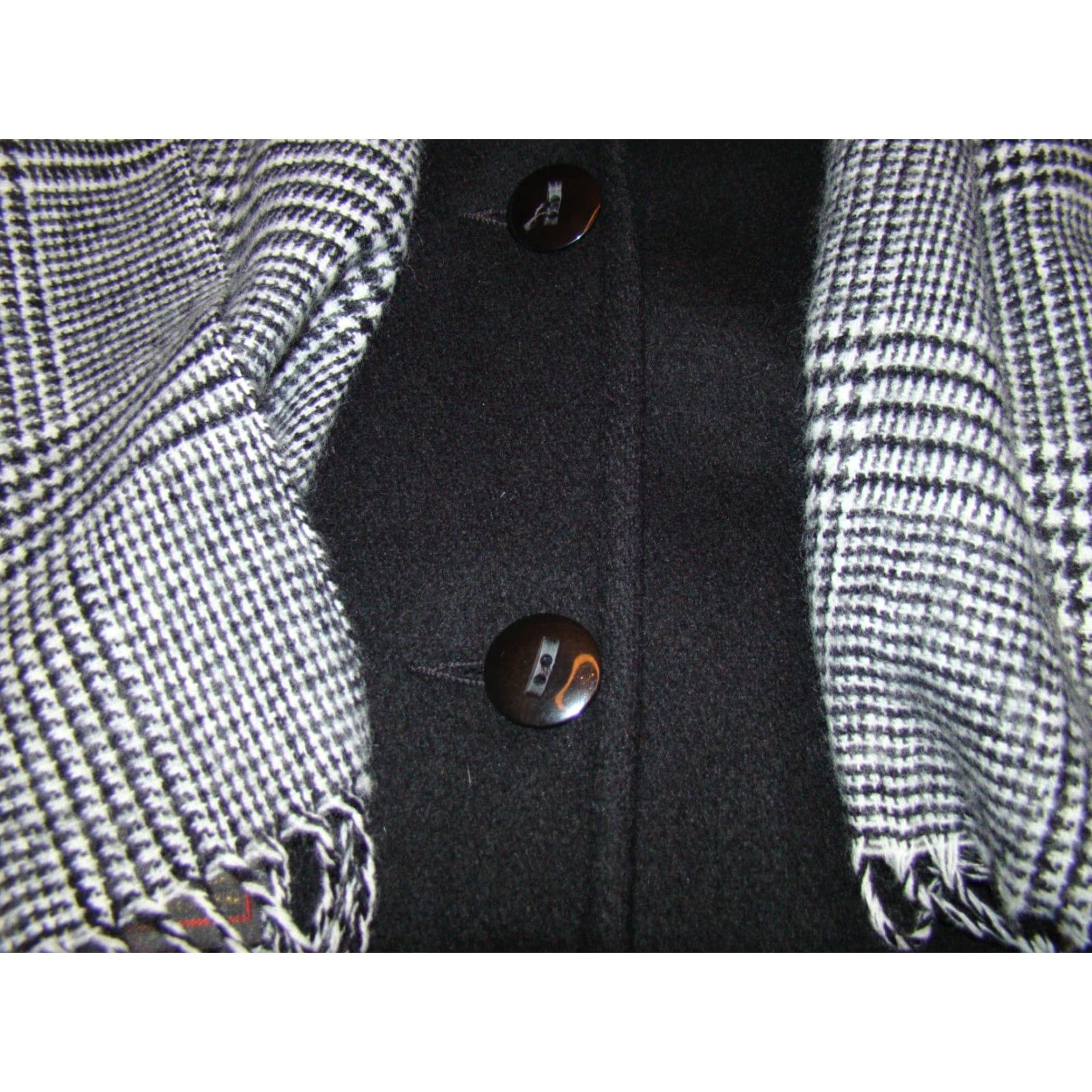 Vintage VINTAGE JOFELD Leather Collar Wool Nylon Trench Coat Womens L Black Scarf USA Coat Size L / US 10 / IT 46 - 2 Thumbnail