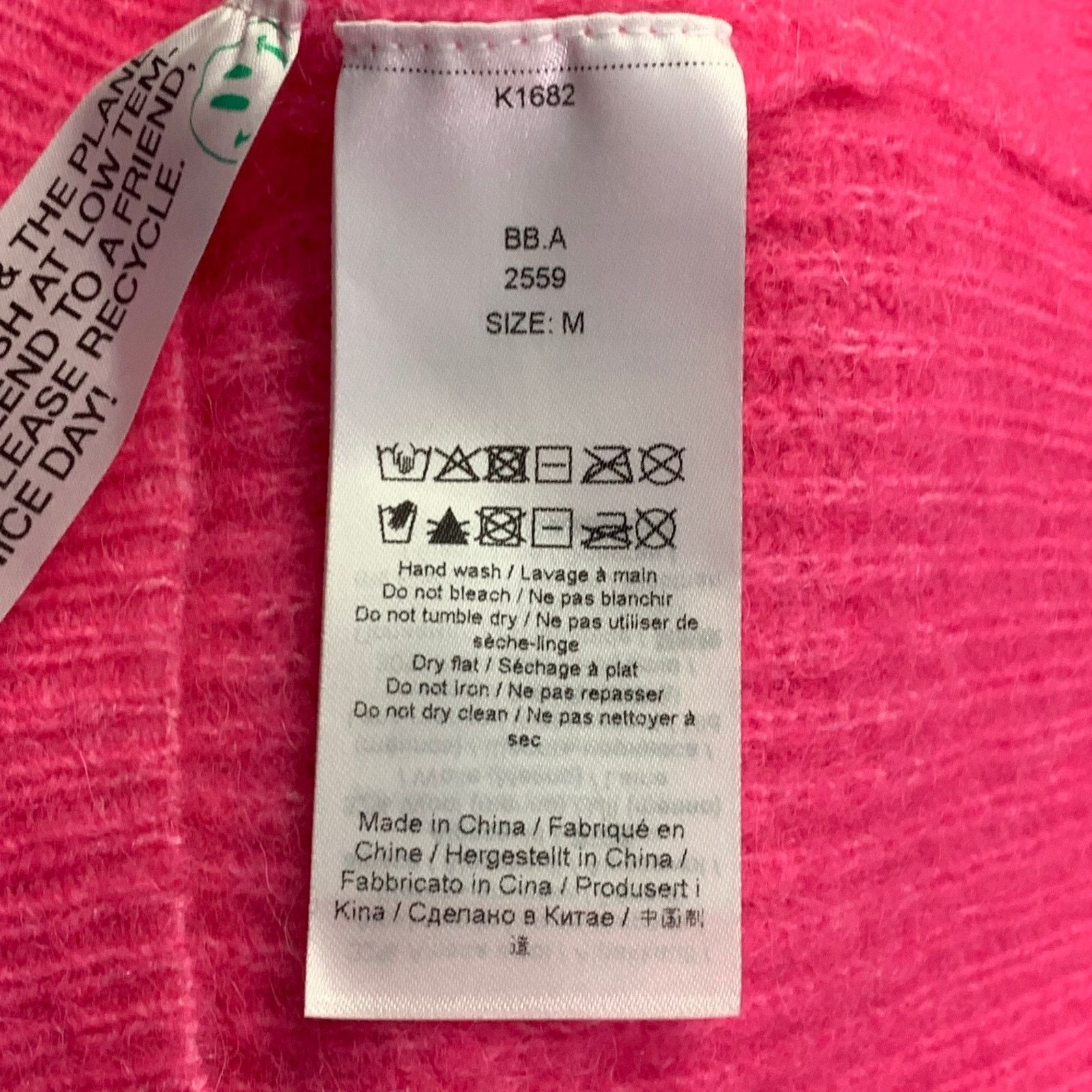 Ganni GANNI M Hot Pink Alpaca Blend Rhinestones Cropped Cardigan Size M / US 6-8 / IT 42-44 - 6 Thumbnail