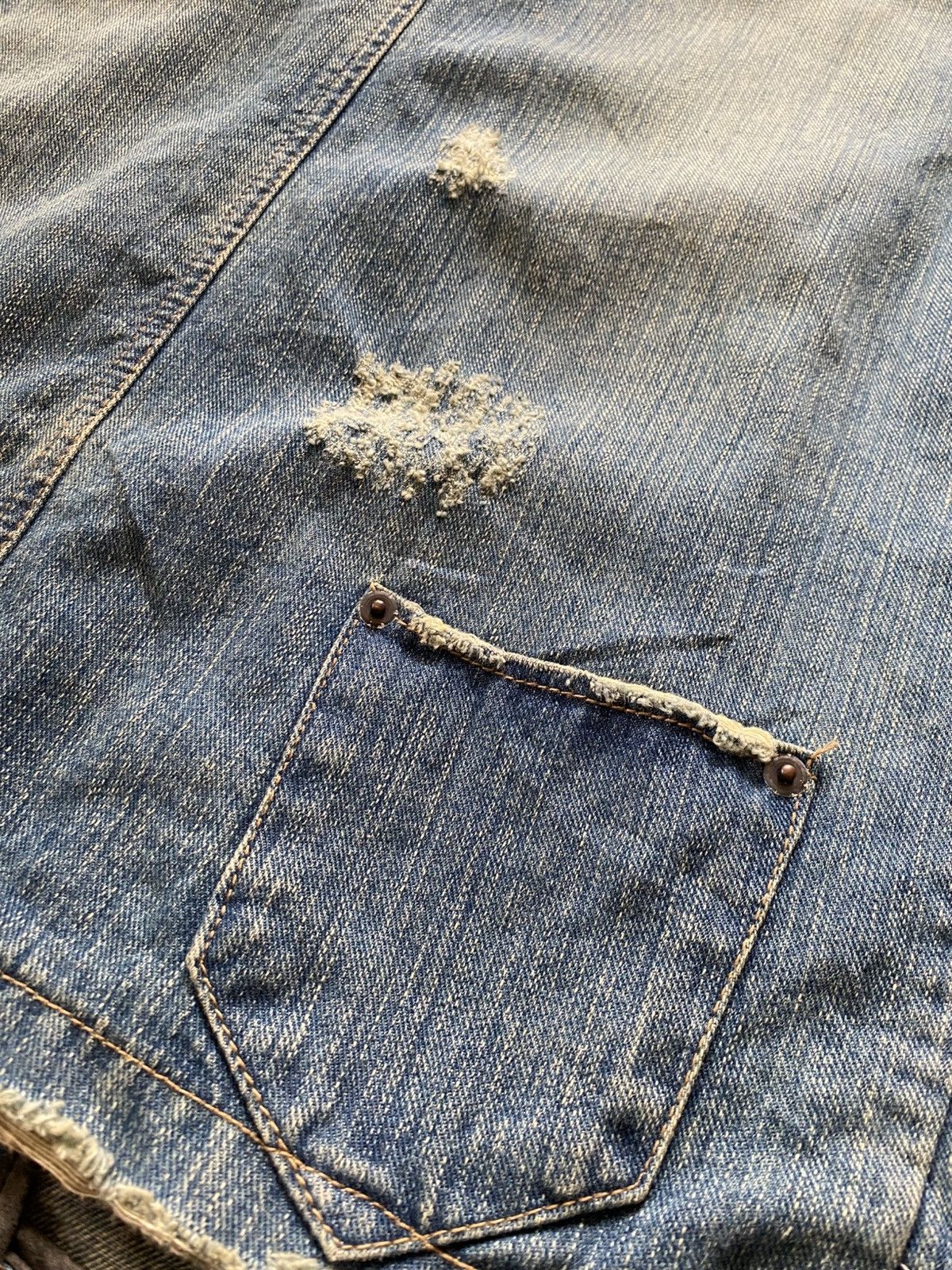 Japanese Brand Japan Distressed Sun Faded Denim Jacket Kapital Style Size US M / EU 48-50 / 2 - 5 Thumbnail