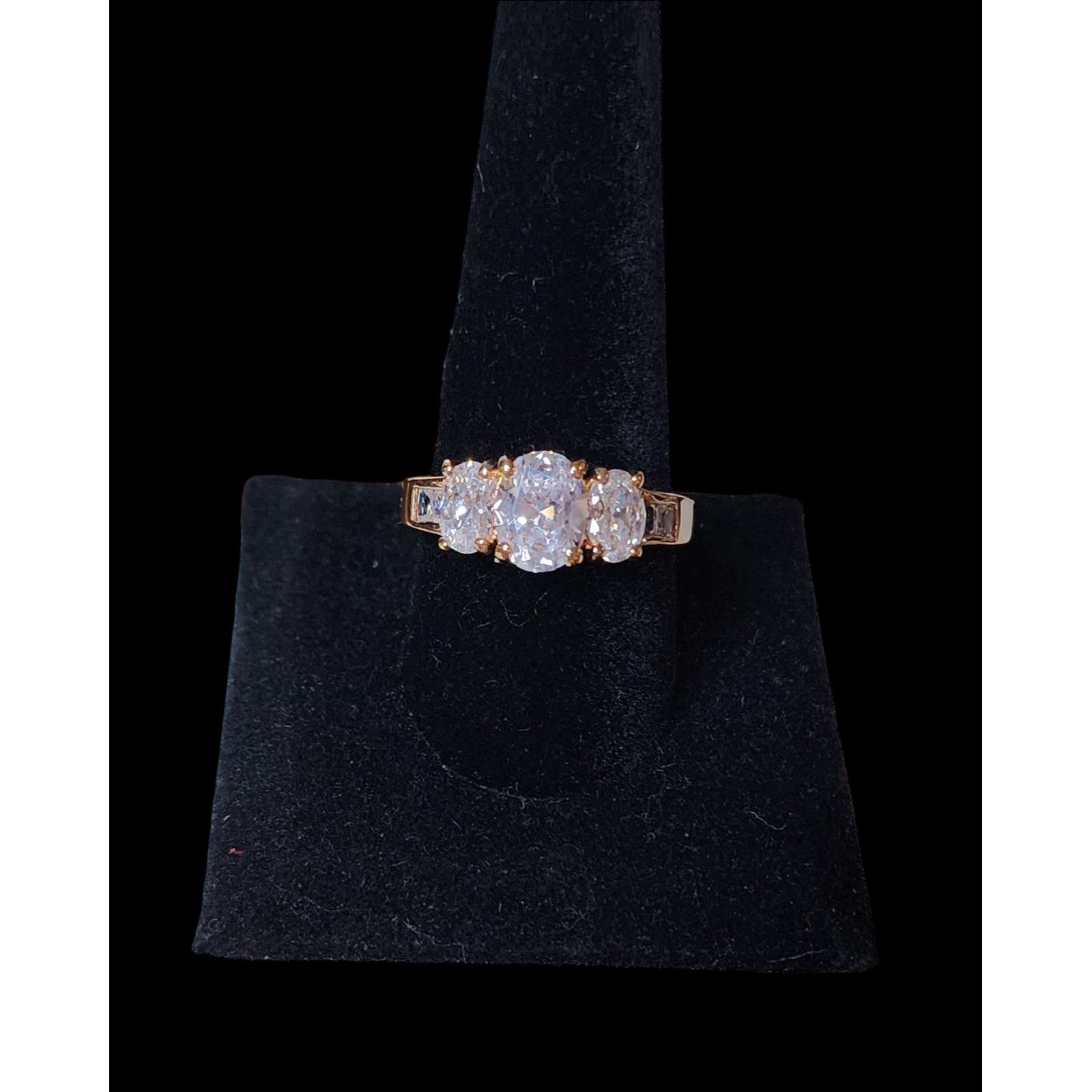 Other NEW KAS Oval Baguette CZ Size 8.5 Ring 14k Gold Plated Size ONE SIZE - 3 Thumbnail