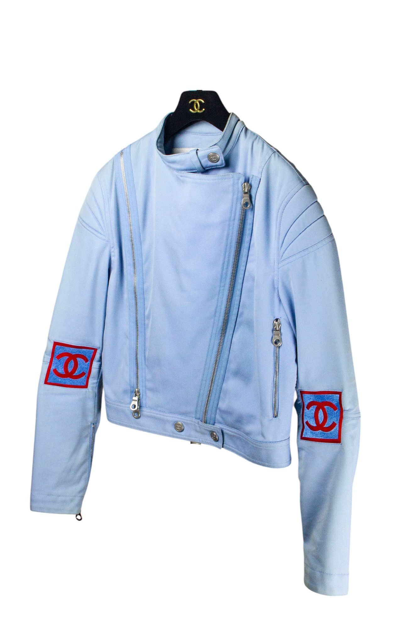 Chanel S/S 2002 ASTRO BIKER CROPPED JAKCET Size M / US 6-8 / IT 42-44 - 2 Thumbnail
