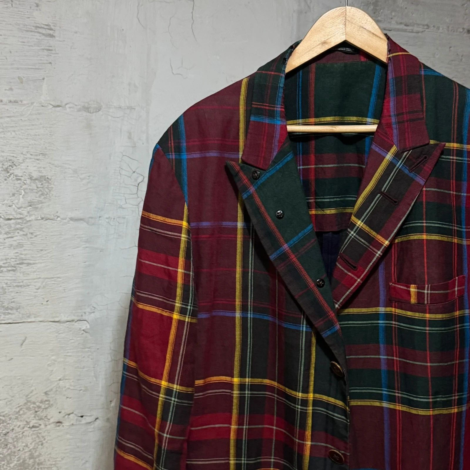Yohji Yamamoto S/S 05 Yohji Yamamoto checked runway blazer Size 54R - 4 Thumbnail