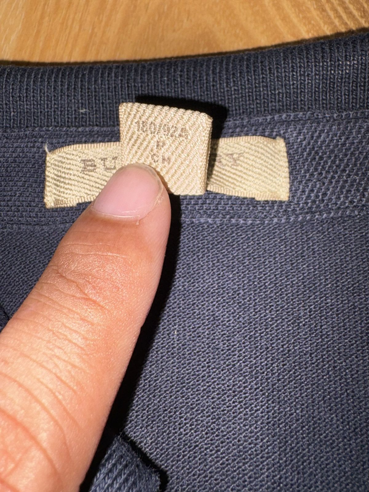 Burberry Prorsum Burberry Brit Navy Piqué Polo - Tonal Logo - Small Size US XXS / EU 40 - 7 Thumbnail