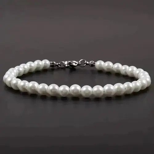 Jewelry 6Mm Pearl Bead Bracelet in White, Men's