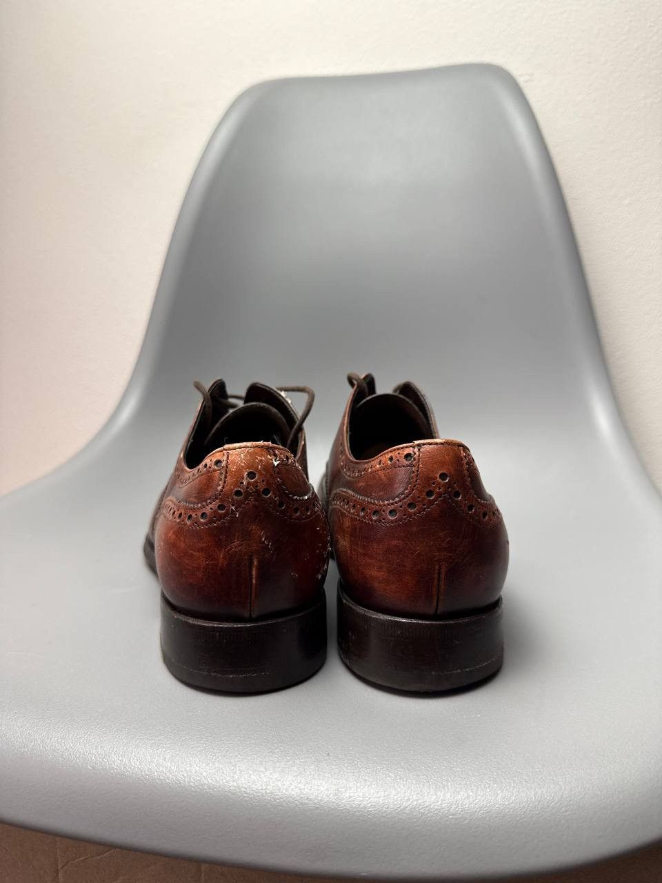 Prada LUXURY PRADA WINGTIP FULL BROGUE SHOES BROWN Size US 8 / EU 41 - 7 Thumbnail
