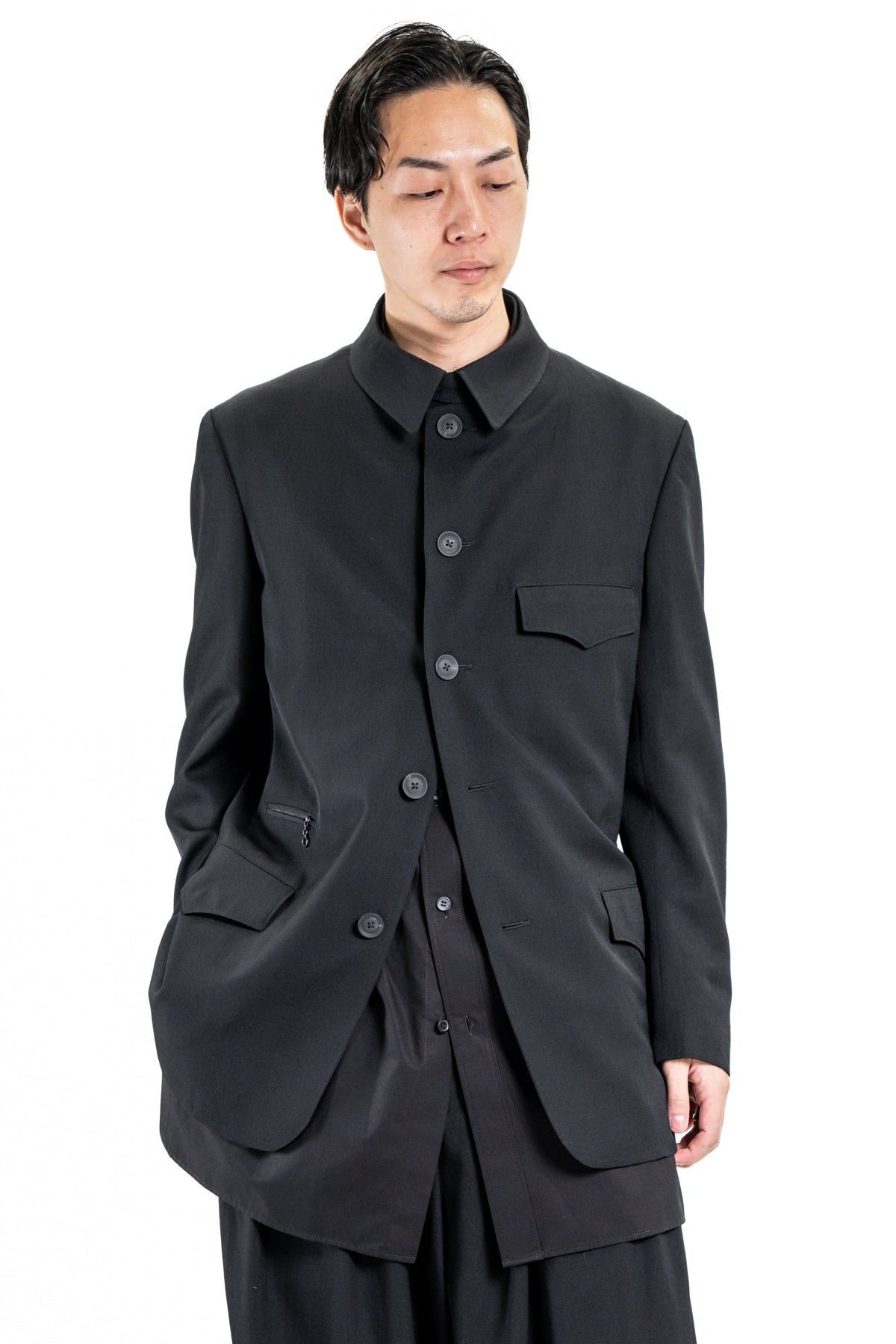 Yohji Yamamoto Yohji Yamamoto Pour Homme HOOK COLLAR 5 SINGLE JACKET BLAZER Size US M / EU 48-50 / 2 - 2 Thumbnail