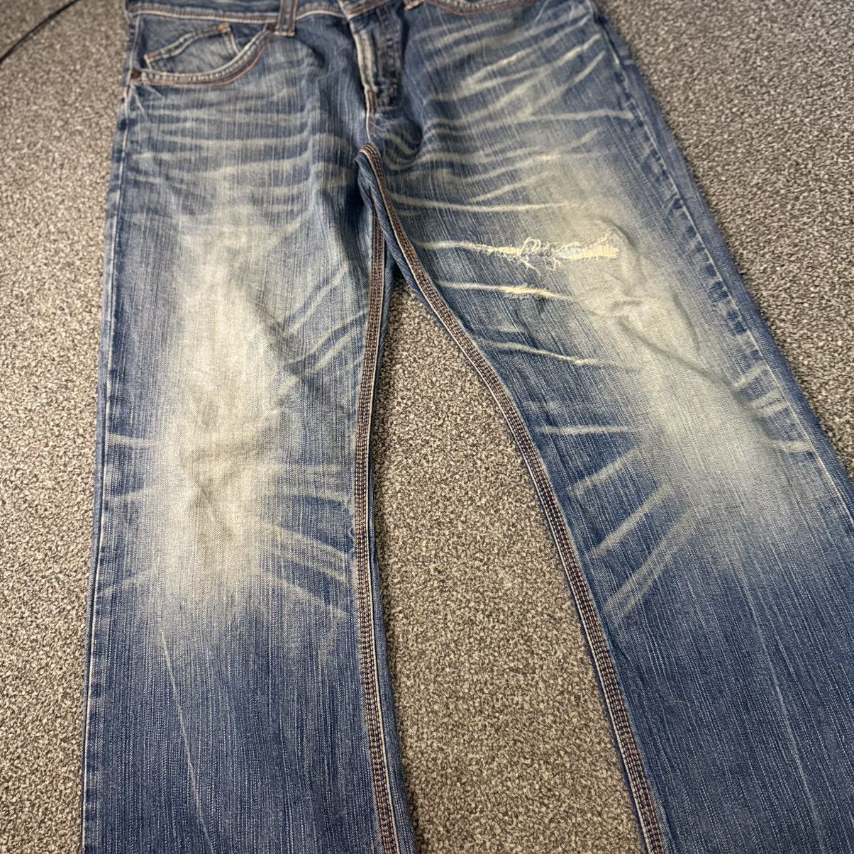Edwin Vintage 90s Japanese Edwin XV Distressed Baggy Flared Denim Size US 34 / EU 50 - 4 Thumbnail