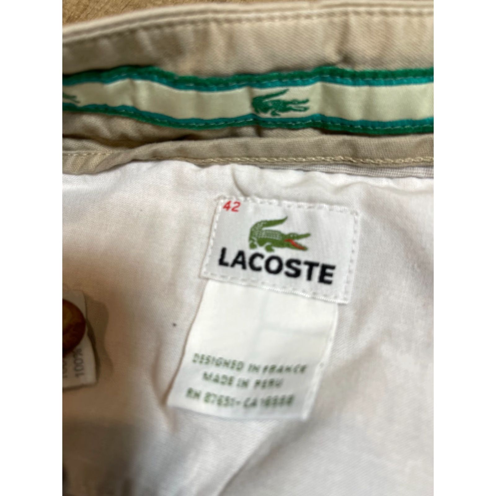 Lacoste Lacoste Shorts Mens Size 42 Khaki Beige Regular Cotton Solid Big & Tall Men Shortes? Size US 42 / EU 58 - 4 Thumbnail